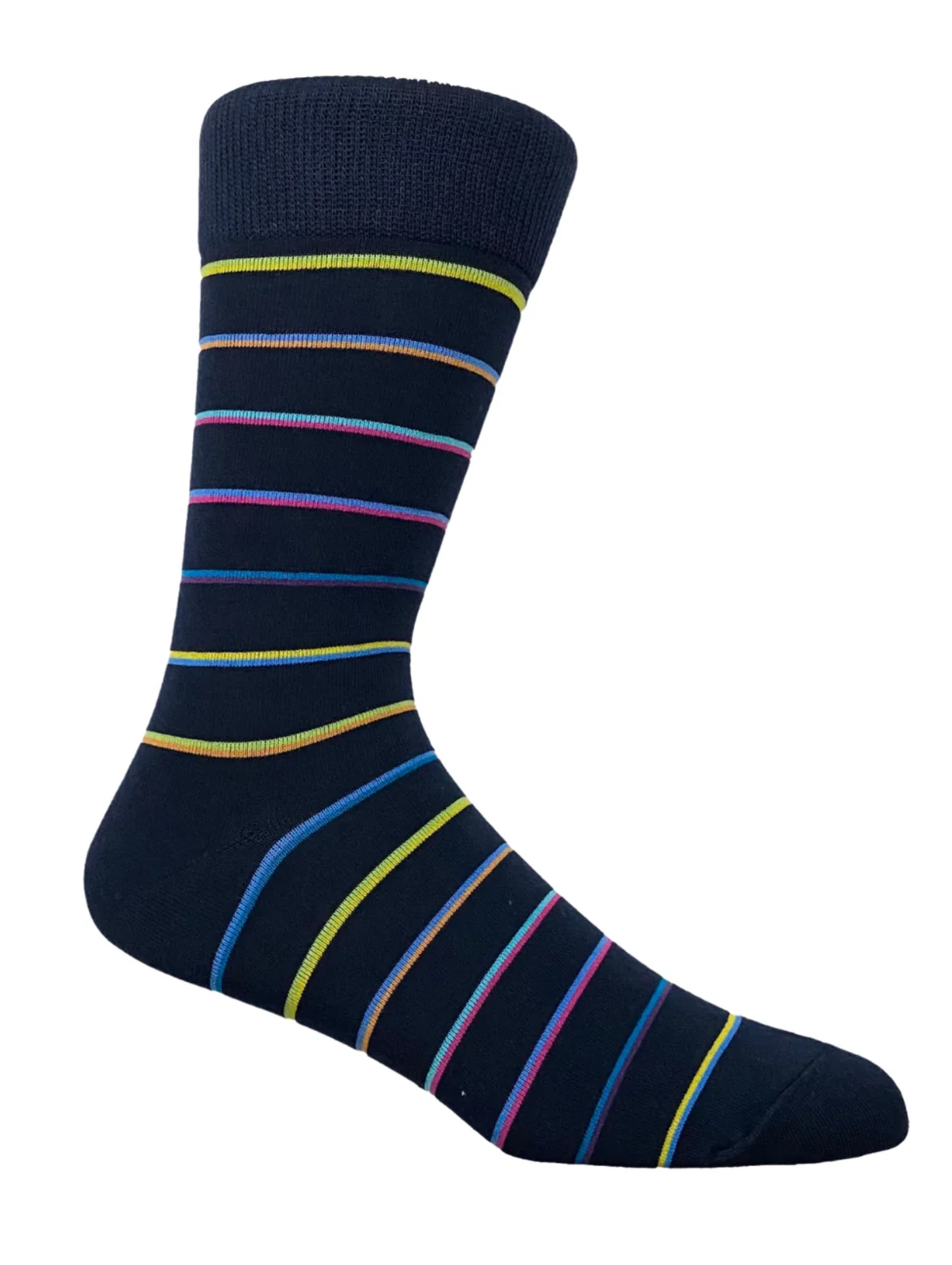Navy striped cotton socks – classic and stylish unisex socks from The Sockist, perfect for everyday wear.