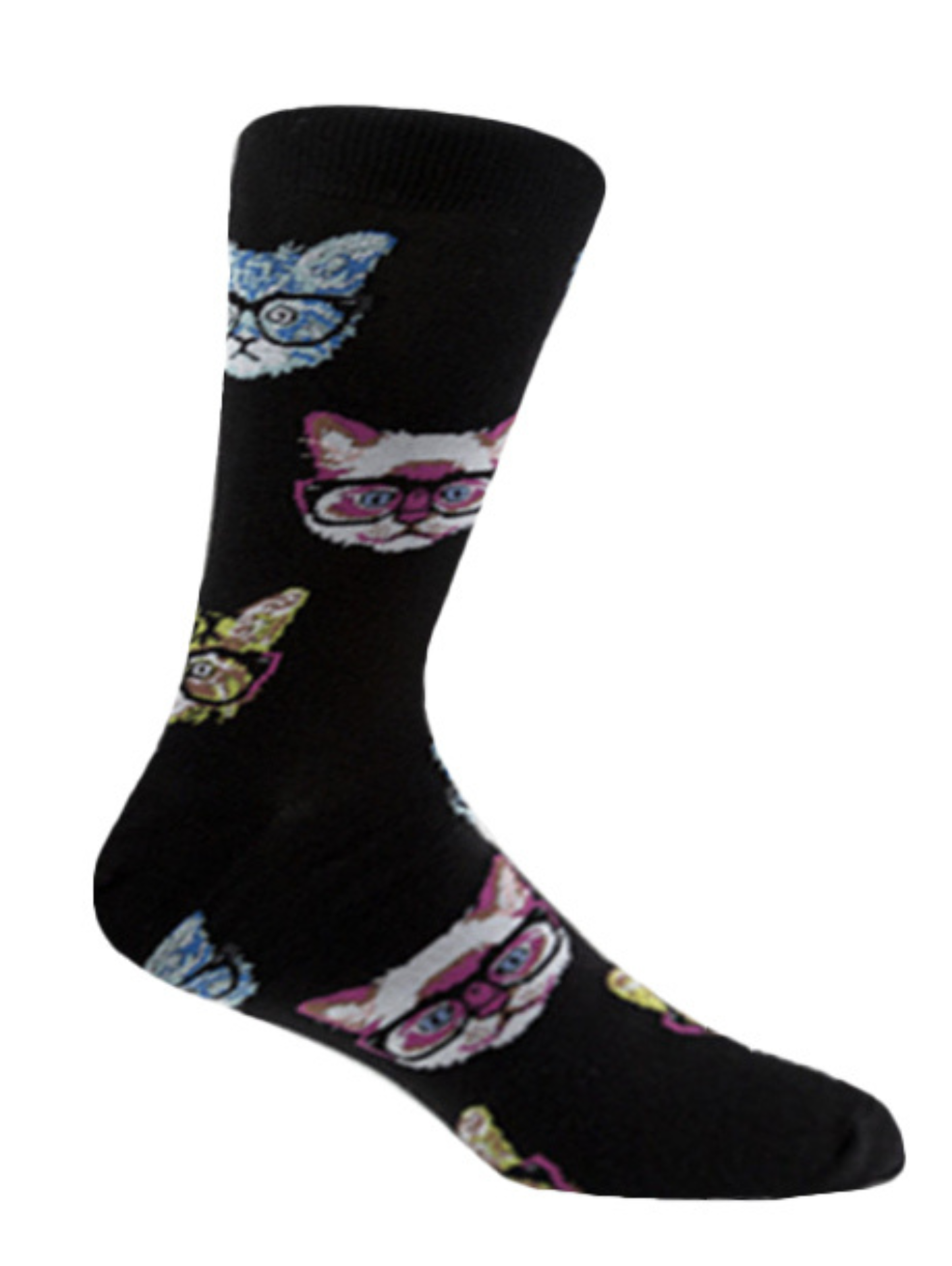 Neon cat cotton socks – colorful and fun unisex socks from The Sockist, perfect for cat lovers.