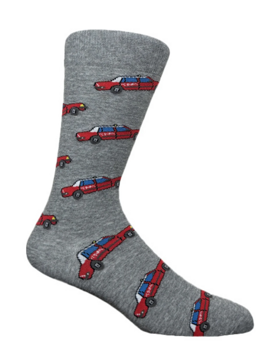 Happy fun cotton socks featuring Hong Kong taxi print – unisex socks by The Sockist, Sweden