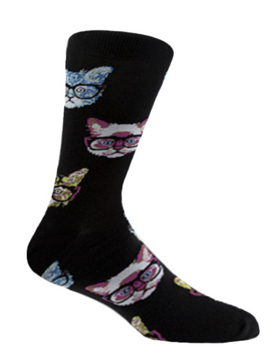 Neon cat cotton socks – colorful and fun unisex socks from The Sockist, perfect for cat lovers.
